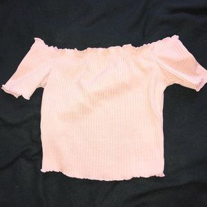 light pink off the shoulder top